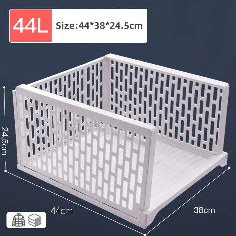 HULIANFU Stackable Wardrobe Drawer Cabinet Organizer Drawer Clothes Closet Storage Box Shelves Plastic Layered Partitions Storage Rack - Deanwangkt