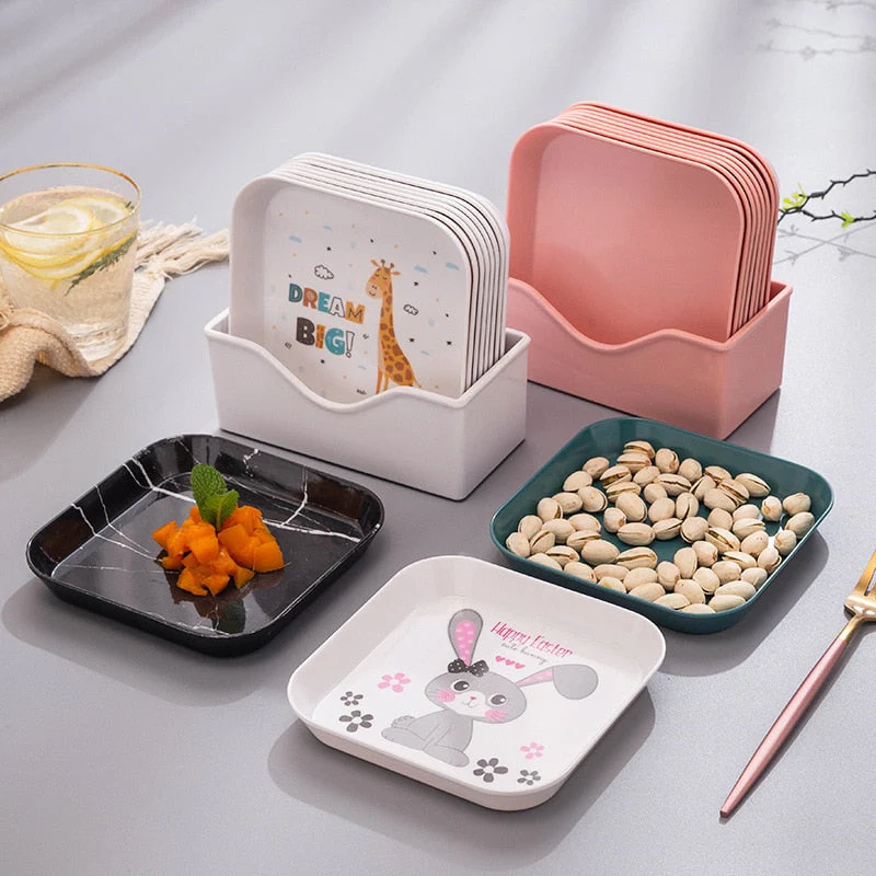 HULIANFU Snack Platter Snack Dish Small Bone Dish Spit Bone Dish Melamine Plate Small Plate Household Bone Bone Small Dish Cake Plate - Deanwangkt