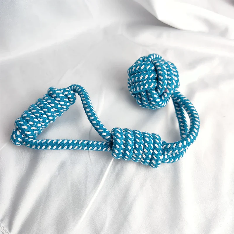 HULIANFU MZHQ 1 Solid color Cotton Rope Braided Labrador Training Molar Teeth Bite-Resistant Teeth Cleaning Dog Pet Toy Ball Dog Supplies - Deanwangkt
