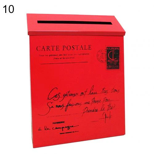 HULIANFU Retro Metal Mailboxes Wall Mounted Mail Box Mailbox Bucket Newspaper Letter Box Post Garden Decoration Garden Supplies - Deanwangkt