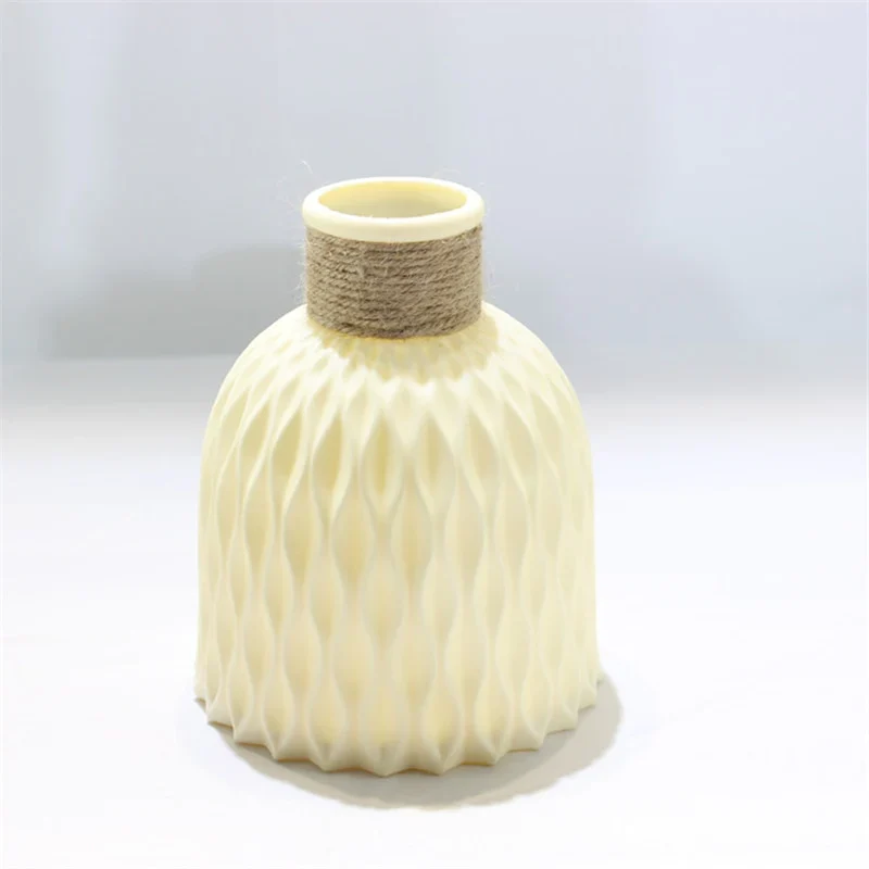 HULIANFU Modern Flower Vase Imitation Ceramic Flower Pot Decoration Home Plastic Vase Flower Arrangement Nordic Style Home Decoration - Deanwangkt