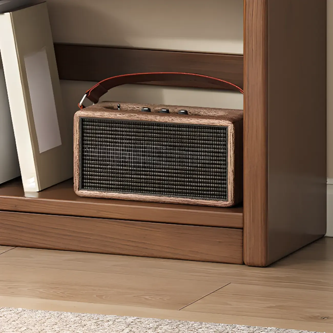 Rectangle Multi-Shelf Open Back Brown Wood Bookcase