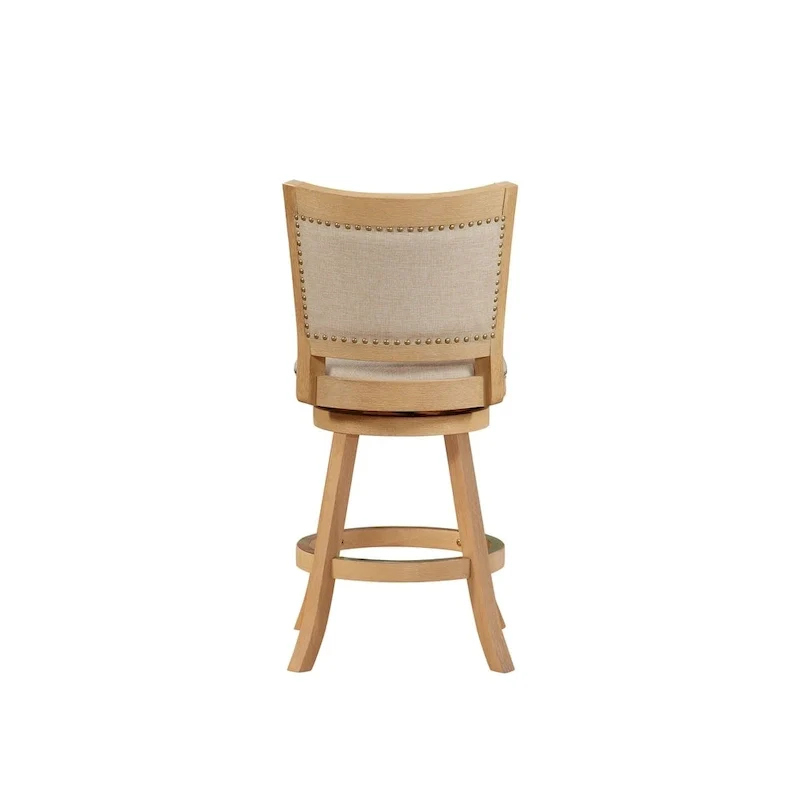 Melrose High Back Swivel Wood Counter Stool