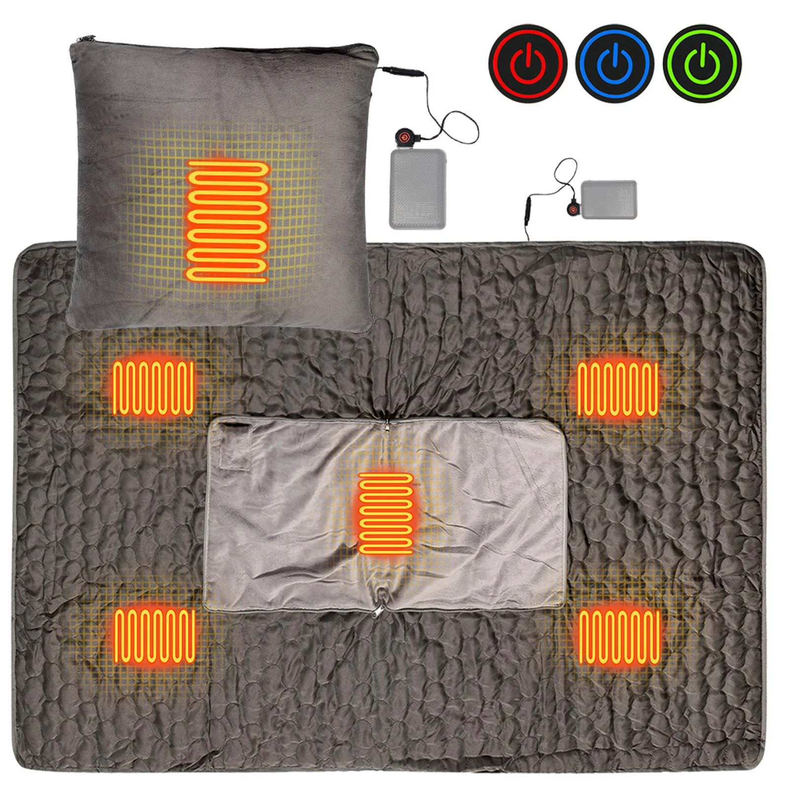 HULIANFU Winter Electric Blanket Thicker Body Warmer 150x105cm USB Electric Heating Shawl Washable Thermostat Electric Heating Blanket - Deanwangkt