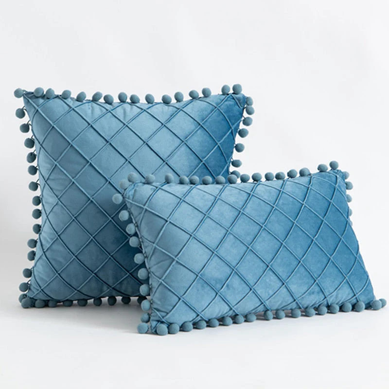 HULIANFU Inyahome Nordic Retro Ear Pillow Living Room Sofa Solid Color Tassel Cushion Without Core Bed Big Pillow Waist Back Office Chair - Deanwangkt