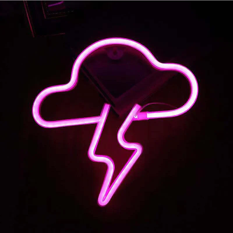 HULIANFU Night Ligh USB Powered Banana Cactus Pineapple Coconut Tree Love Popsicle Hello Rose Led Backplane Neon Lights for Bedroom Decor - Deanwangkt