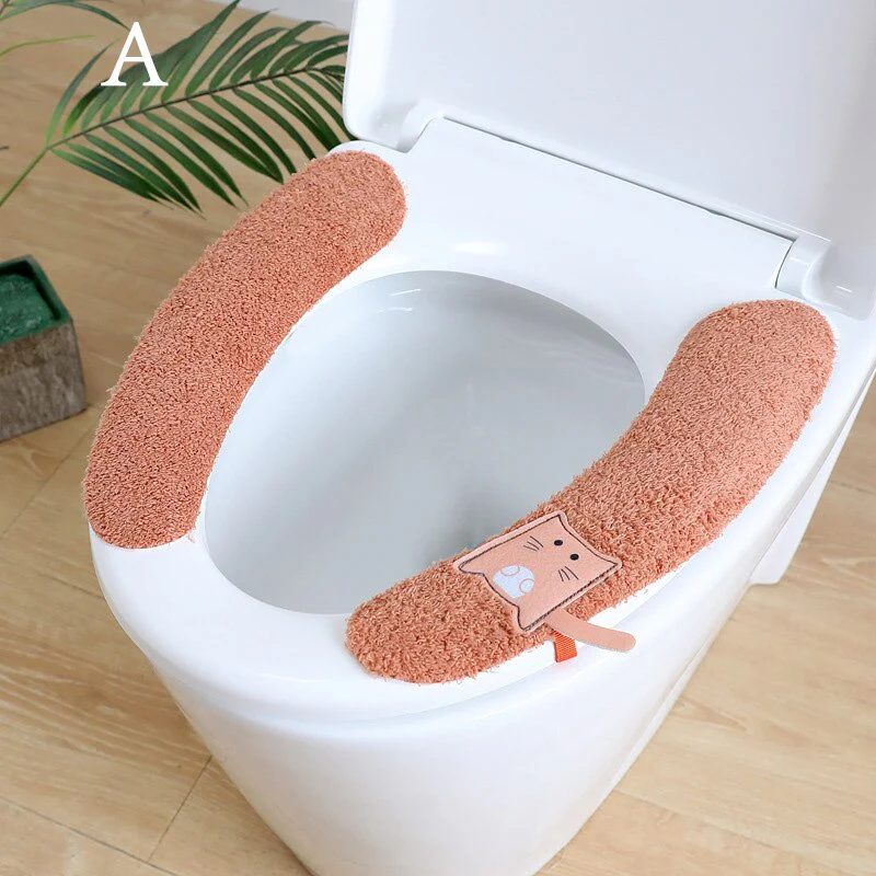 HULIANFU Universal Toilet Seat Stickers With Handles Cartoon Toilet Cushion Pad Washable Household Bathroom Lid Cover Pad Cushion Mat - Deanwangkt
