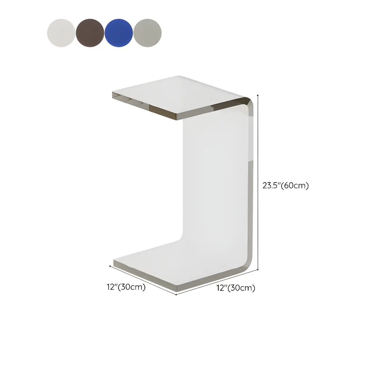 Versatile Acrylic Side Table C-Shaped