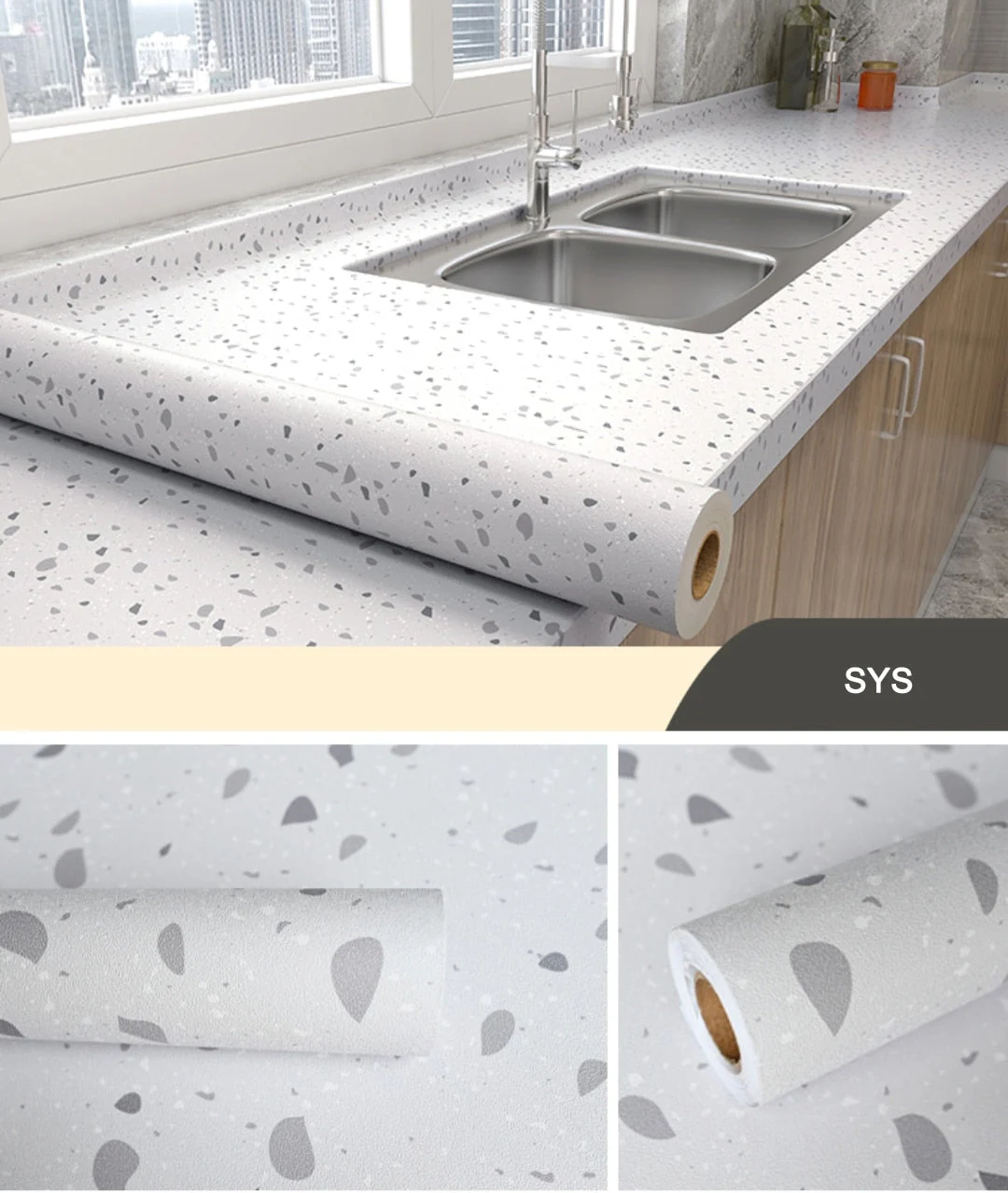 HULIANFU 2026  Kitchen Oil-proof Transparent Film Thick Self Adhesive Waterproof Countertop Furniture Marble Wallpaper Bathroom Decor Stickers - Deanwangkt