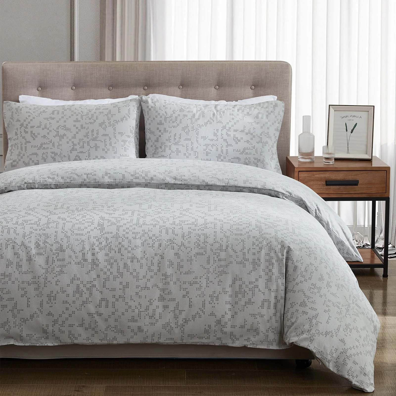 HULIANFU Topfinel Bedding Sets 100%Pure Cotton Soft Comforter Pattern Duvet Cover Pillow Shams Bedding Cover Double Single 3 PCS Bed Set - Deanwangkt