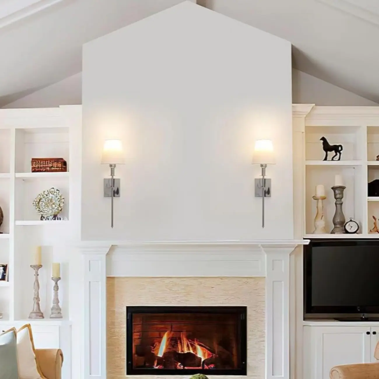 Modern Fabric LED Bath Vanity Light with Wall Mount Design