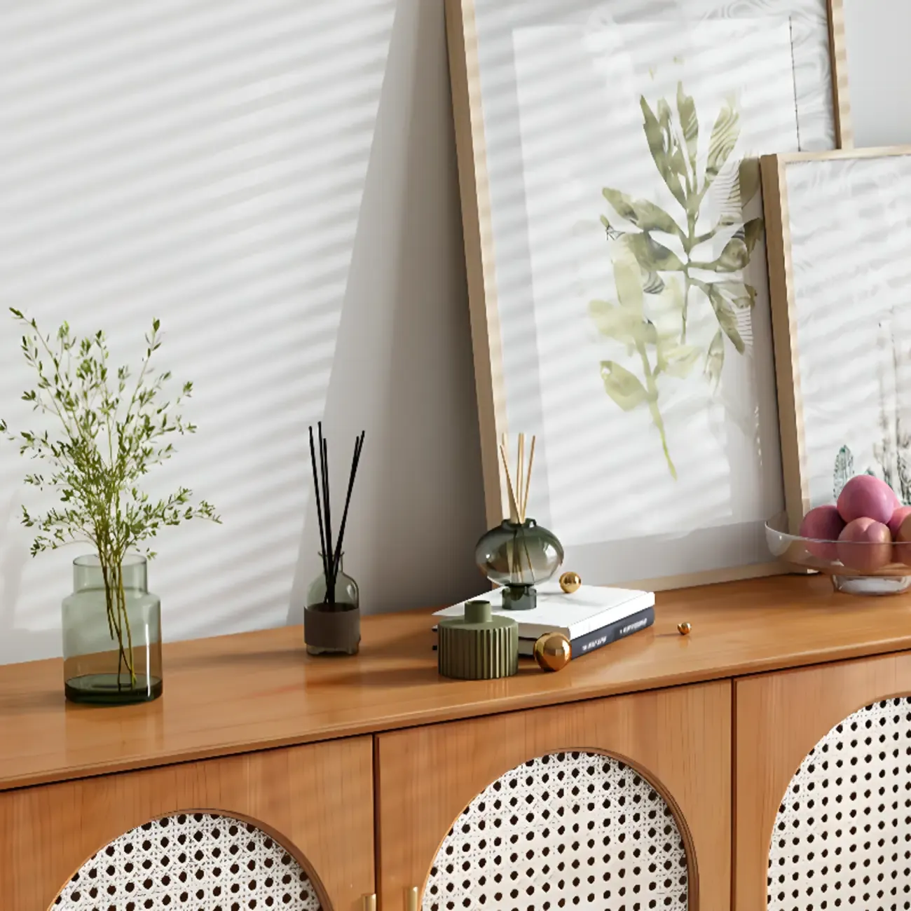 Tropical Pine Wood Accent Cabinet in Rectangular Shape