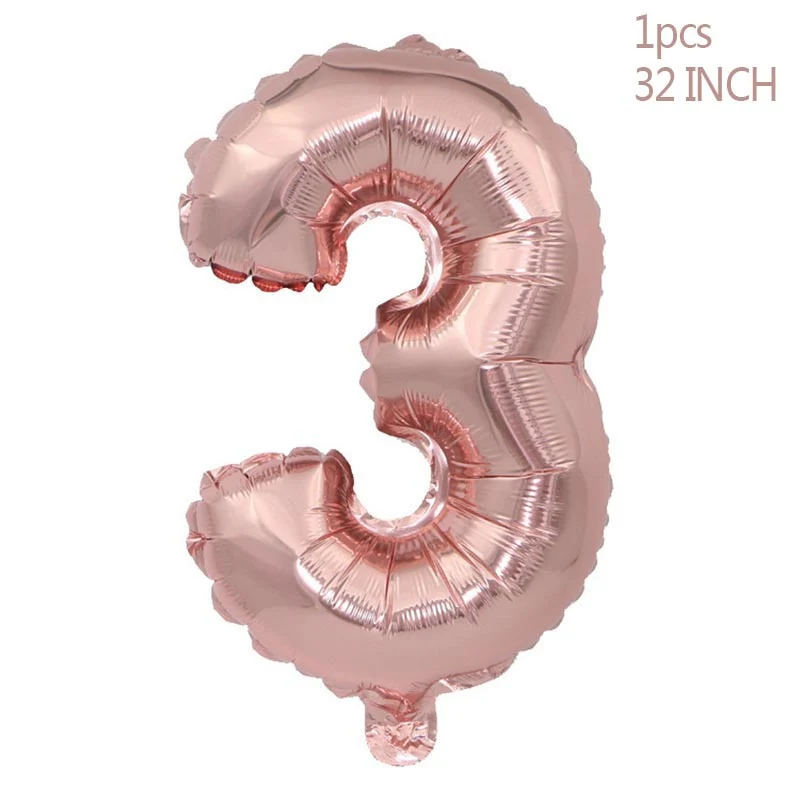 HULIANFU Rose Gold Wedding Birthday Party Balloons Happy Birthday Letter Foil Balloon Baby Shower Anniversary Event Party Decor Supplies - Deanwangkt