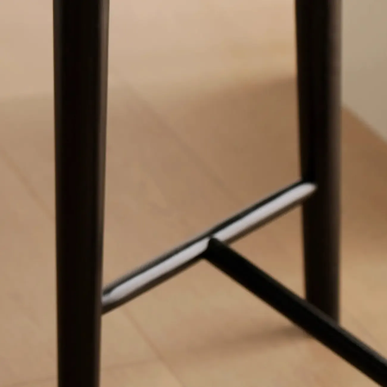 Mid-Century Modern Boucle Wood Counter Bar Stool