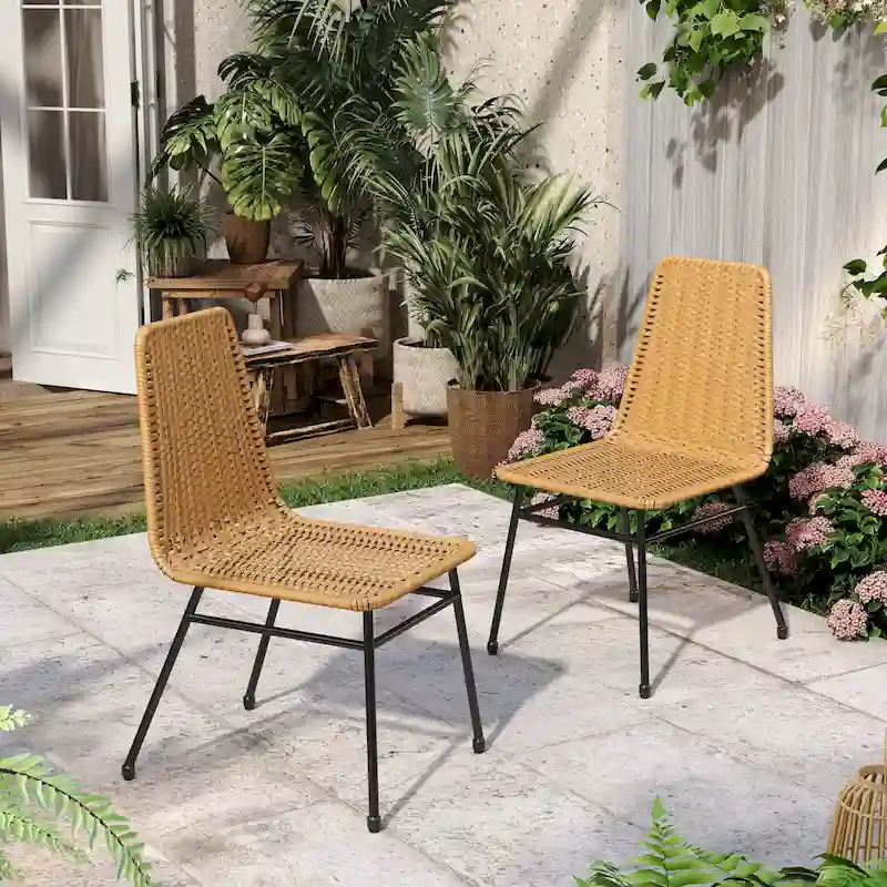 Madison Outdoor Rattan Dining Chair (Set of 2) by Christopher Knight Home