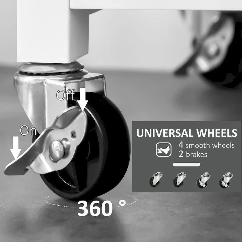 Kitchen Island With Stainless Steel Top(no include stool)