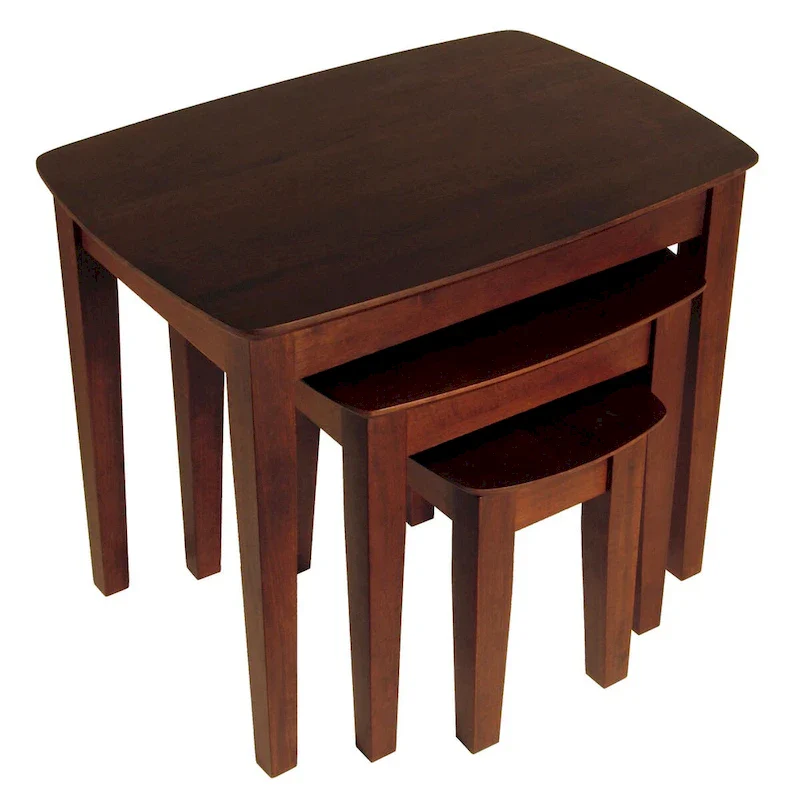 Bradley 3-Pc Nesting Table Set, Walnut - 26.8 x 18.7 x 21.9