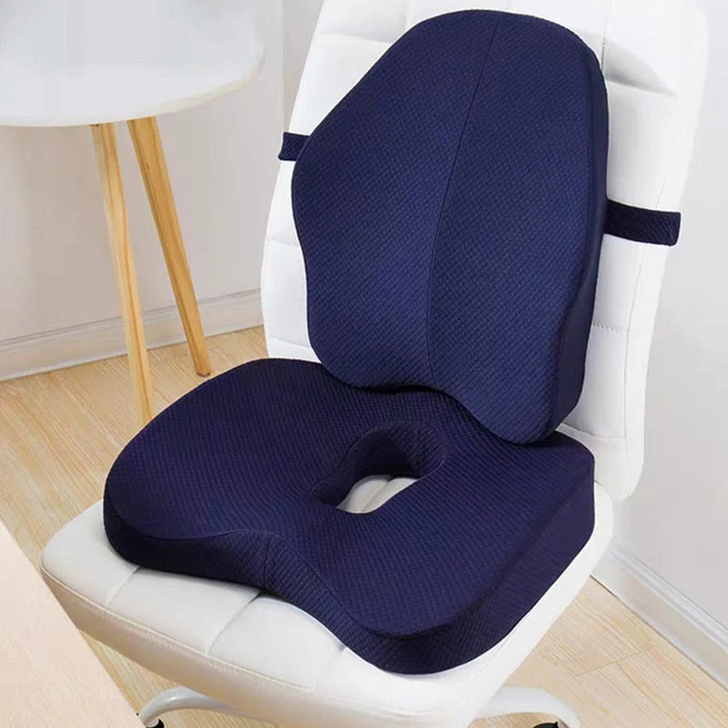 HULIANFU Memory Foam Seat Cushion Orthopedic Pillow Office Chair Cushion Lumbar Cushions Car Seat Butt Hemorrhoid Coccyx Vertebra Sets - Deanwangkt