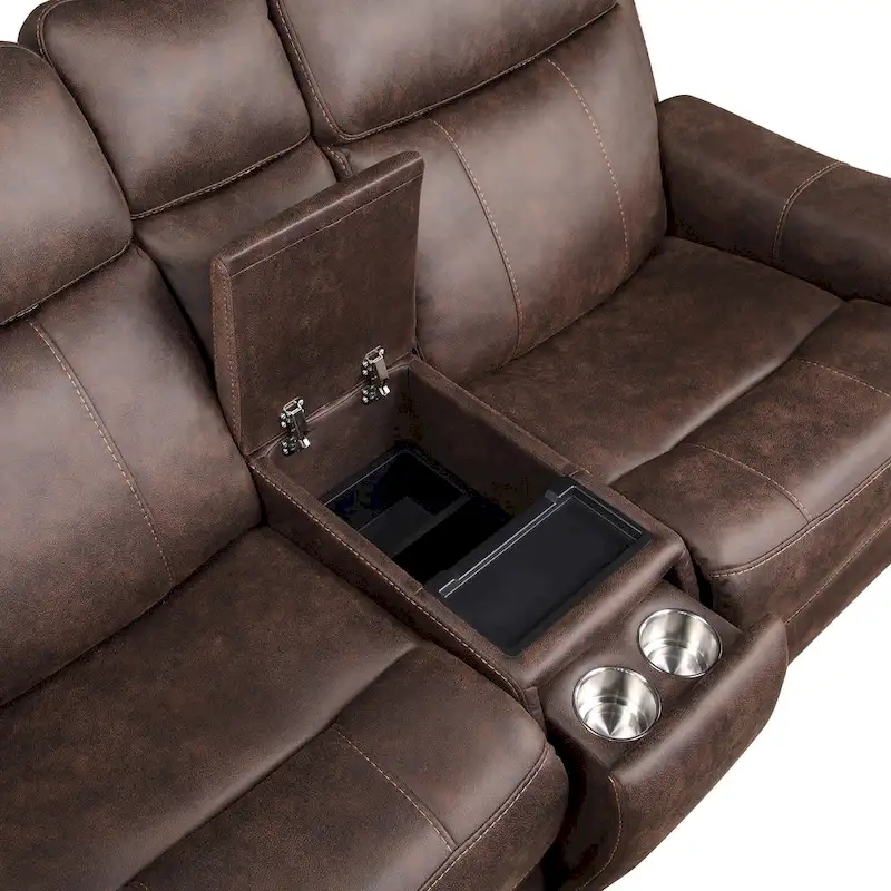 Steve Silver Faux Leather Power Reclining Console Loveseat