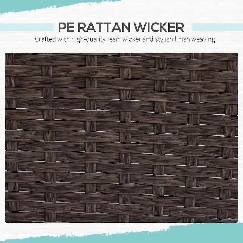 Outsunny 5-piece Wicker Patio Chairs, Ottomans, and Coffee Table Set