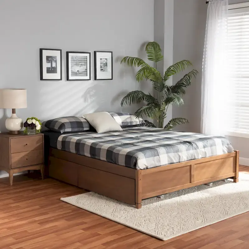 Yara Modern & Contemporary 4-Drawer Wood Storage Bed Frame(Platform)