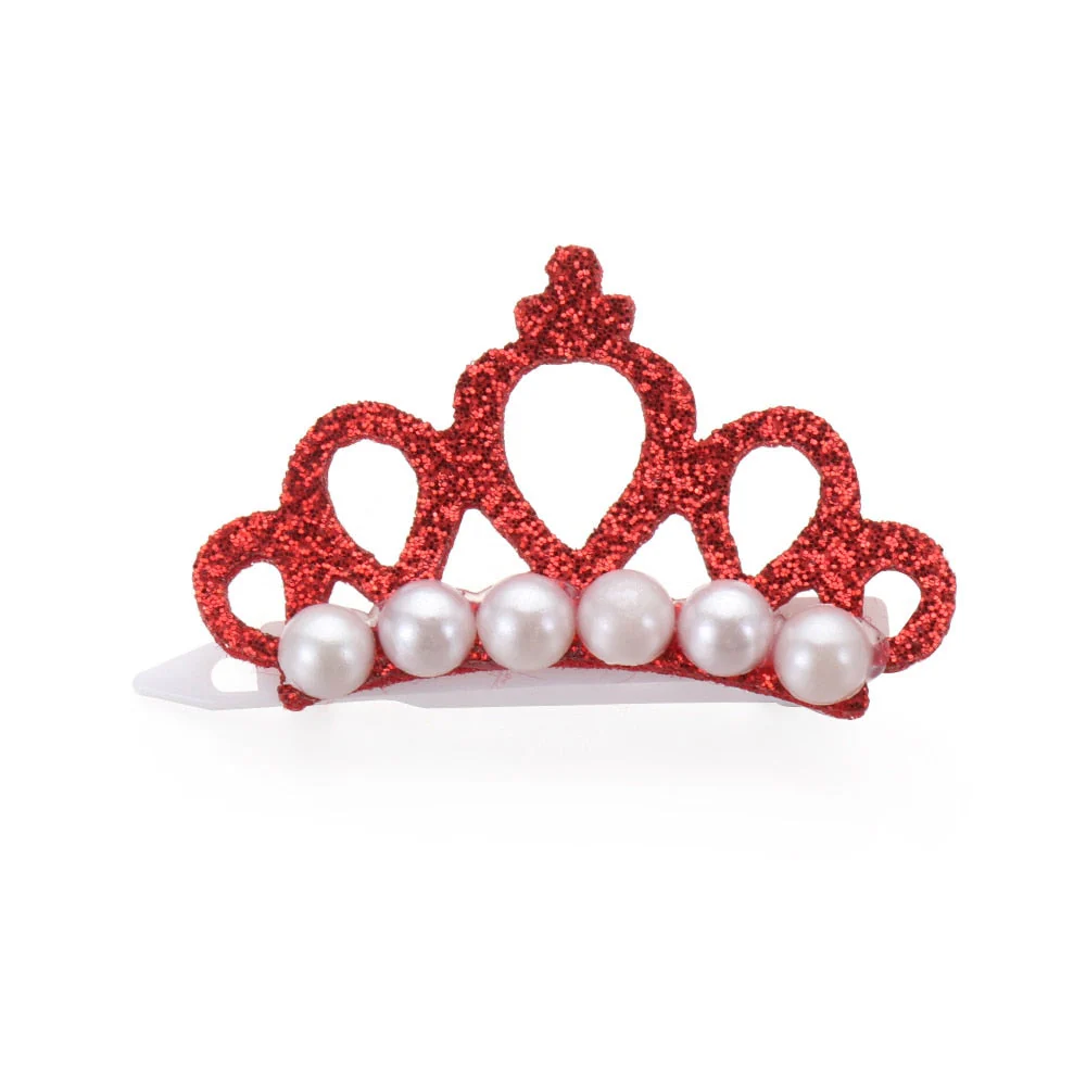 HULIANFU Pet Small Dogs Cat Faux Pearl Crown Shape Bows Hair Clips Head Decoration For Pets Puppy Hairpins Decor Grooming Accessoires - Deanwangkt