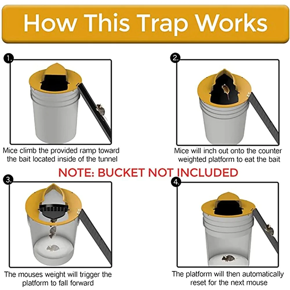 HULIANFU New Reusable Smart Mouse Rat Trap Plastic Bucket Lid Mousetrap Humane Or Lethal Mouse Trap Multi Catch Auto Reset - Deanwangkt