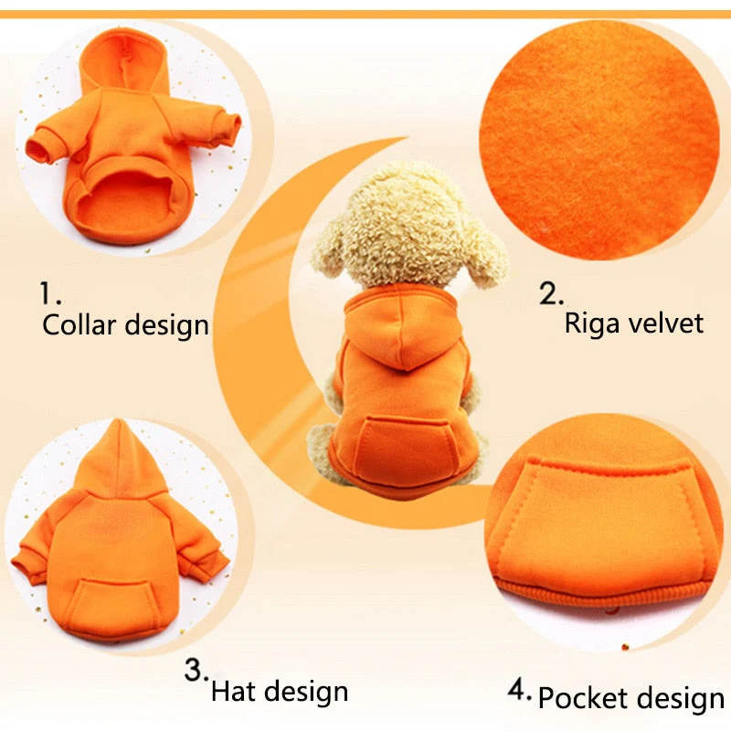 HULIANFU Pet Dog Clothes For Small Dogs Clothing Warm Clothing for Dogs Coat Puppy Outfit Pet Clothes for Large Dog Hoodies Chihuahua - Deanwangkt