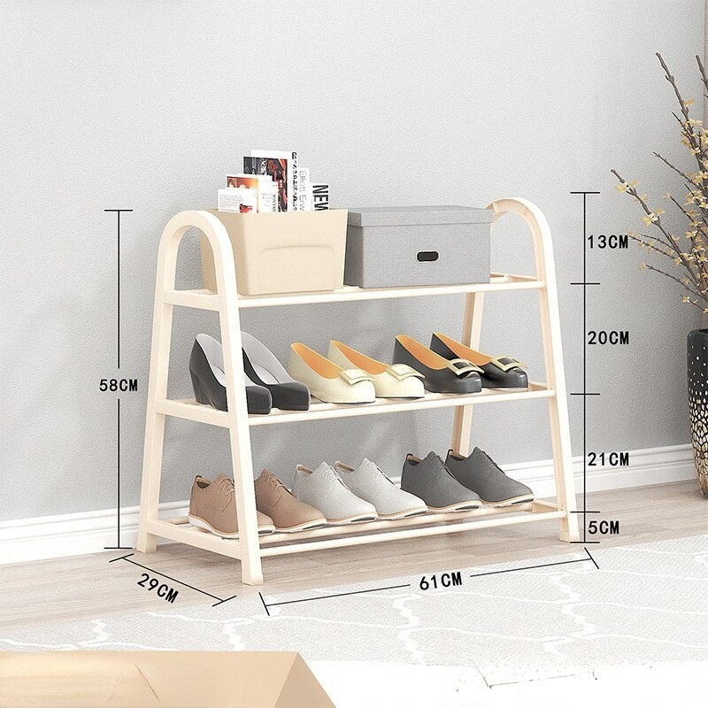 HULIANFU Shoe rack creative light luxury wind dust-proof storage shoe rack dormitory stainless steel - Deanwangkt