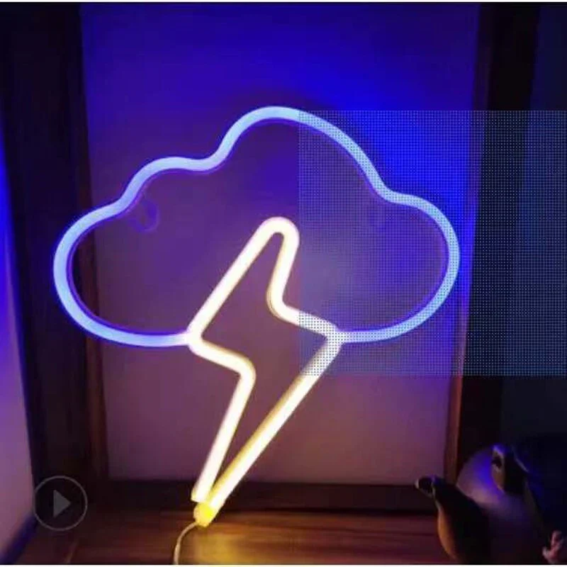 HULIANFU Night Ligh USB Powered Banana Cactus Pineapple Coconut Tree Love Popsicle Hello Rose Led Backplane Neon Lights for Bedroom Decor - Deanwangkt
