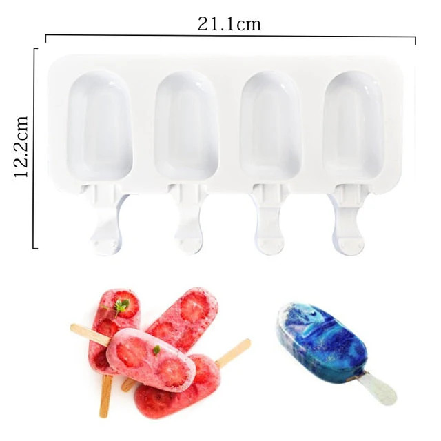 HULIANFU Silicone Ice Cream Mold Magnum Silicone Mold DIY Fruit Juice Ice Pop Cube Maker Ice Tray kitchen Baking Accessorie Popsicle Mold - Deanwangkt