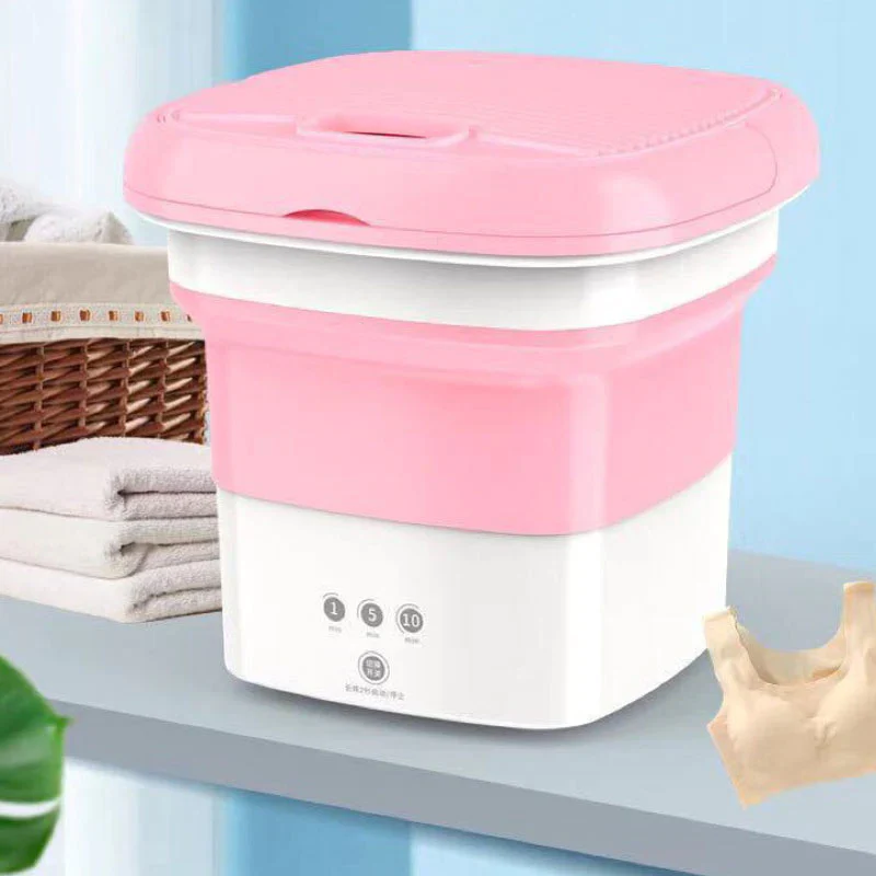 HULIANFU New Mini Folding Washing Machine Wash Fruits Electric Touch Button Household Portable Washer Foldable Barrel Type For Travel - Deanwangkt