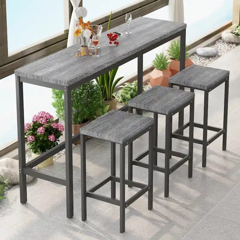 Pub Table Set with 3 Stools