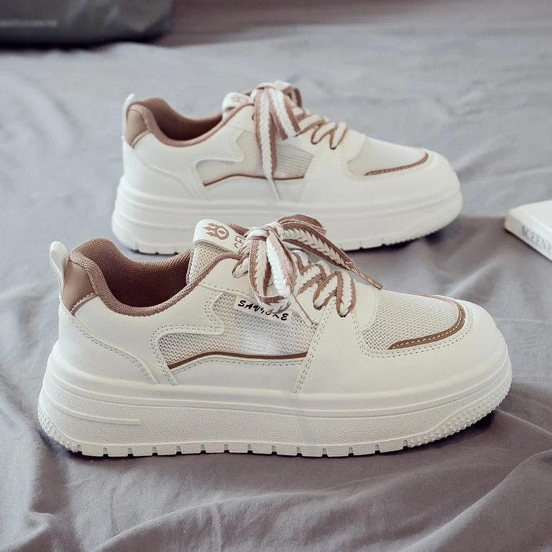 Designer Platform Running Sneakers Women  Tennis shoes Woman Walking Chunky Sneakers white Casual Slip on Vulcanized Shoes - Deanwangkt