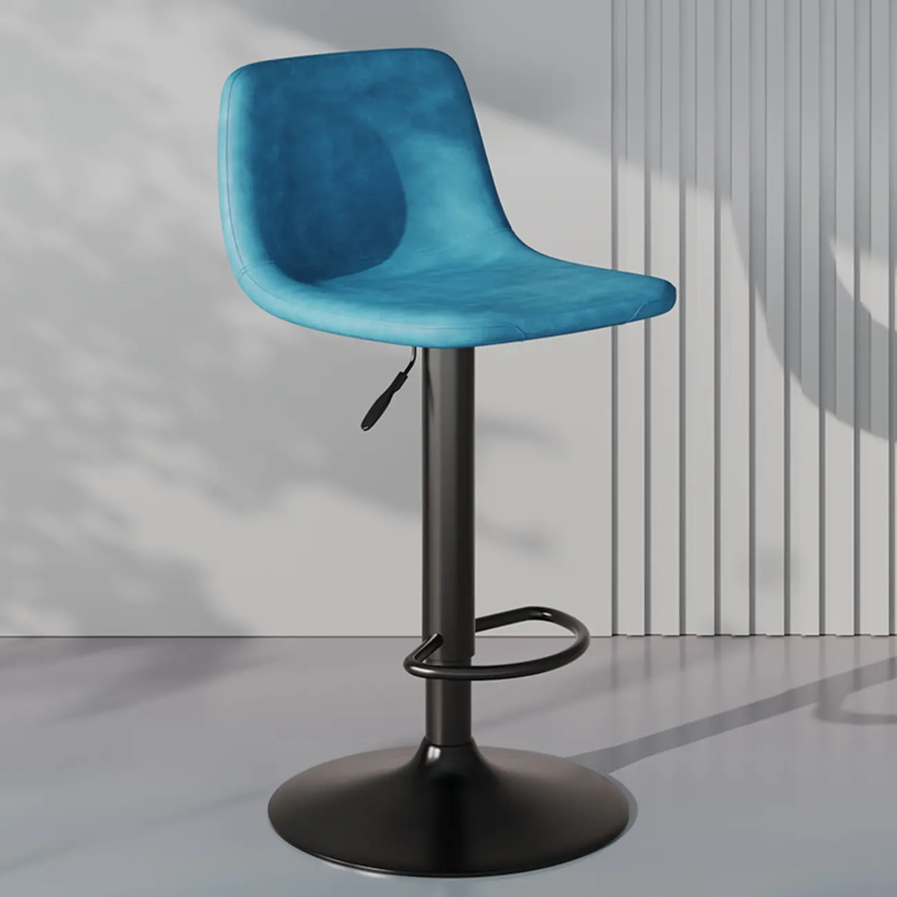 Modern Leather Swivel Bar Stool Adjustable Height