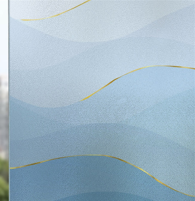 HULIANFU Landscape pastoral pattern window frosted glass sticker opaque toilet anti-lighting bathroom film anti-peep shading window paper - Deanwangkt