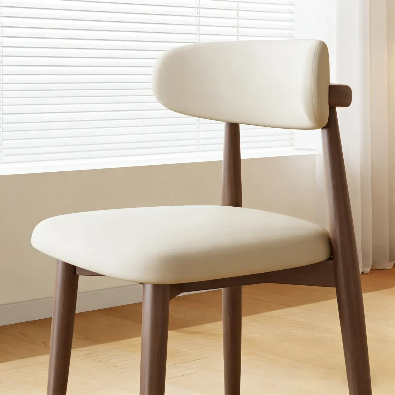 Mid-Century Modern Wooden Dining Chair Set of 2