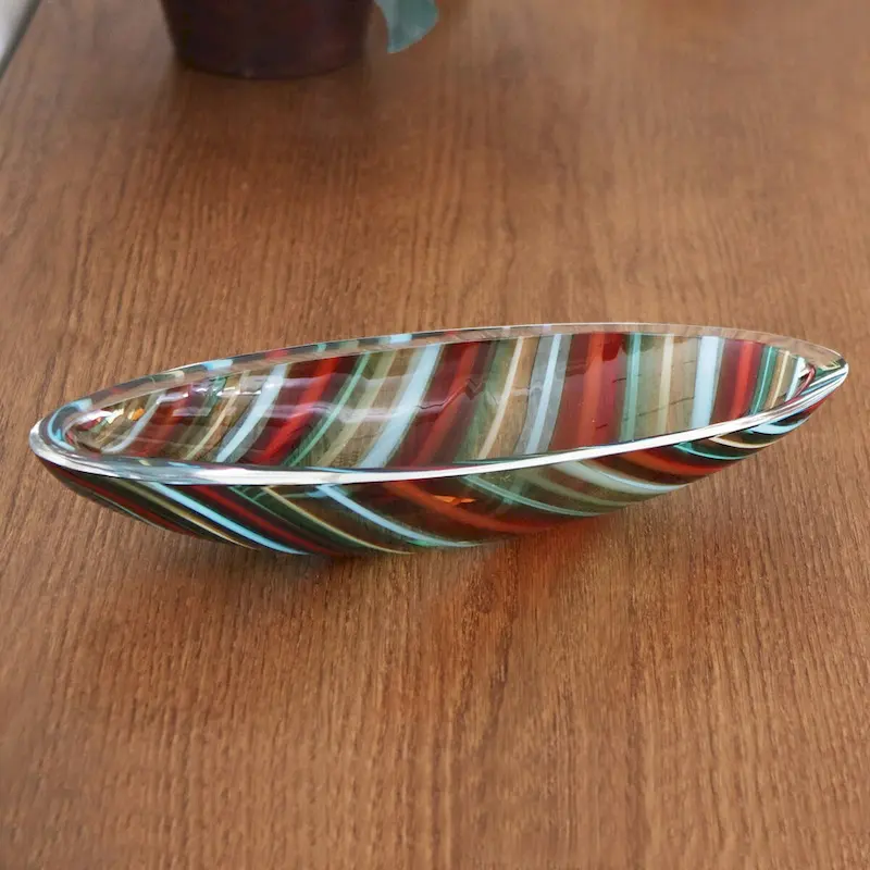 Novica Handmade Oval Circus Hand Blown Art Glass Centerpiece