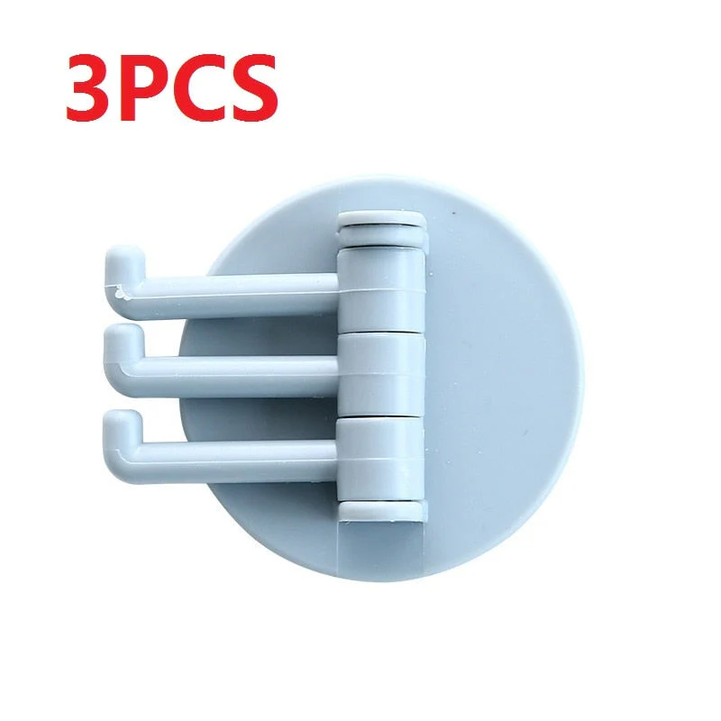 HULIANFU Three Branch Rotatable Seamless Adhesive Hook Strong Bearing Stick Hook Kitchen Wall Hanger Bathroom Kitchen supplies Hooks - Deanwangkt