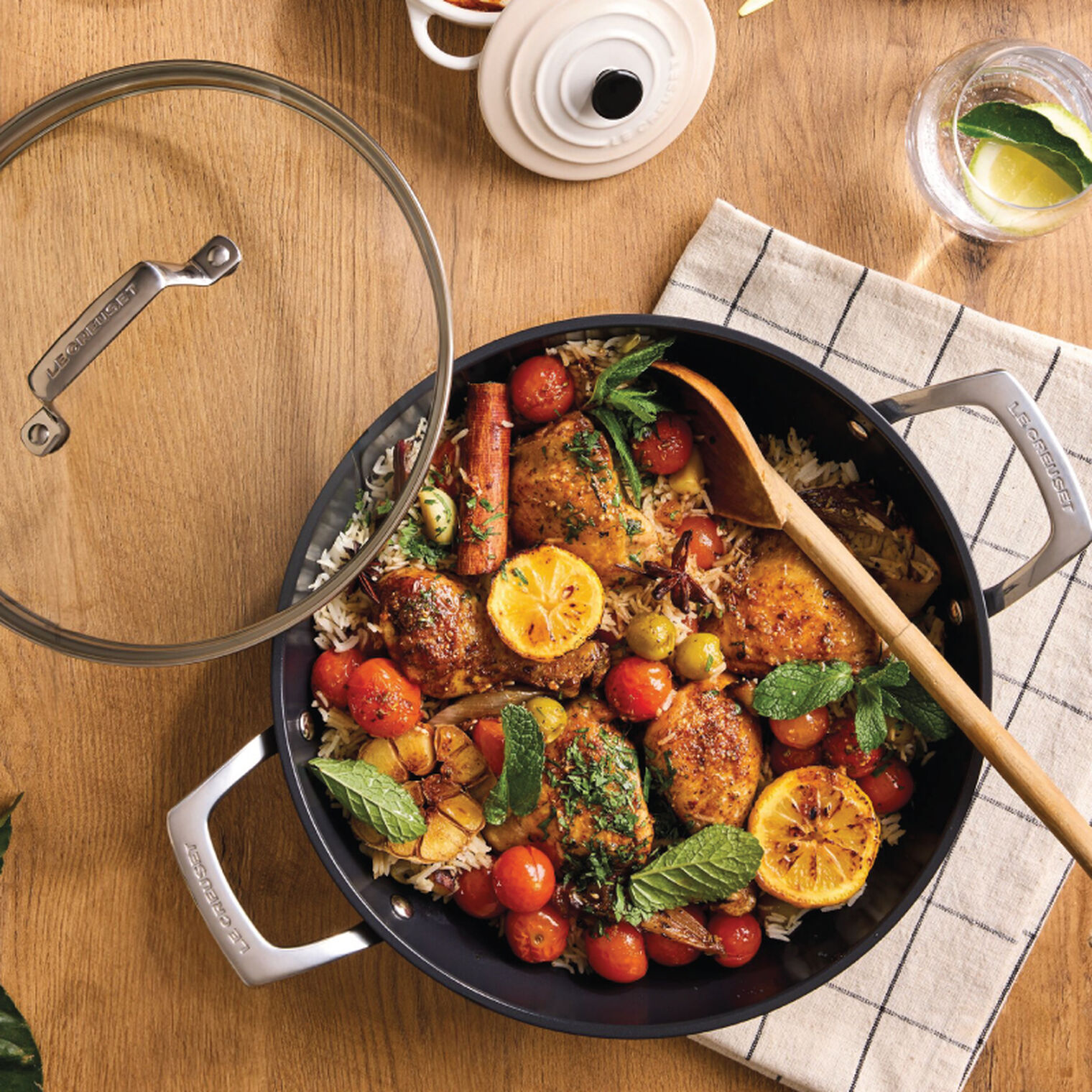 Essential Non-stick Ceramic Shallow Braiser with Glass Lid