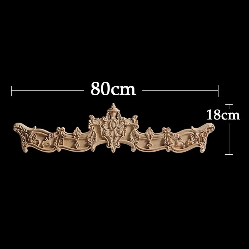 HULIANFU Long Rose Flower Exquisite Carving Natural Wood Appliques Furniture Wooden Mouldings Wmqe Vintage Unpainted Decoration Decal - Deanwangkt