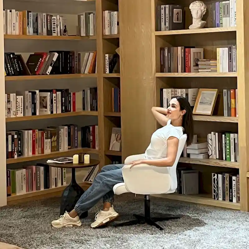 HomyLin Upholstered Accent Chair Swivel Side Chair with Armrest