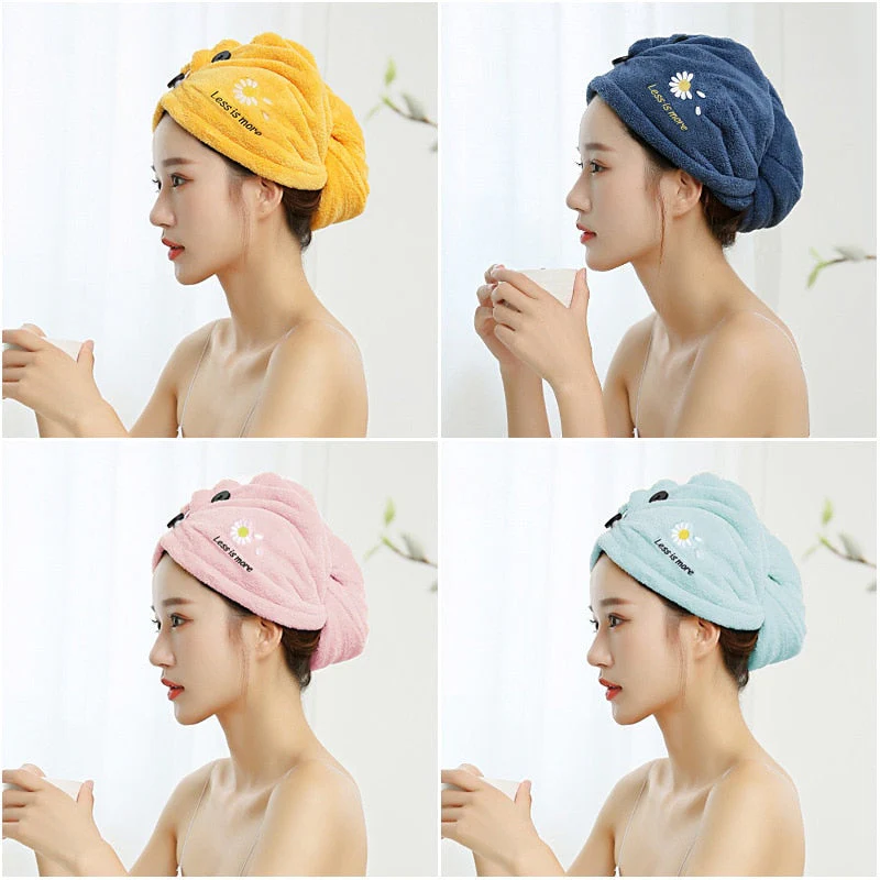 HULIANFU Women Microfiber Towel Hair Towel Bath Towels for Adults Home Terry Towels Bathroom Serviette De Douche Turban for Drying Hair - Deanwangkt
