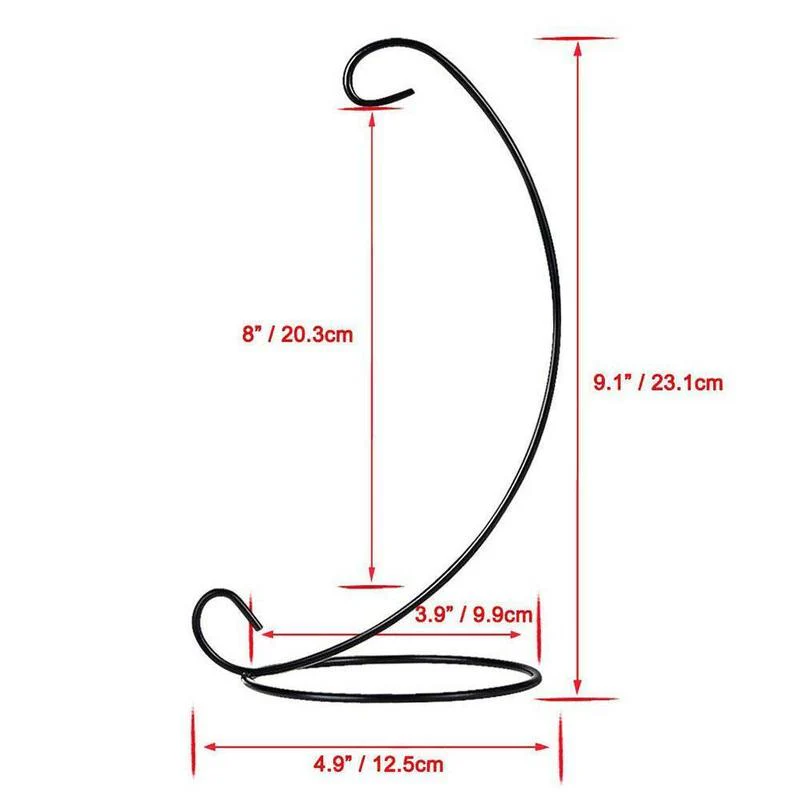 HULIANFU 2026  Christmas Bauble Holder Ornaments Hanging Display Stand L Metal Shape Hanger Plant Stand Wrought Iron Holder Flower Basket - Deanwangkt