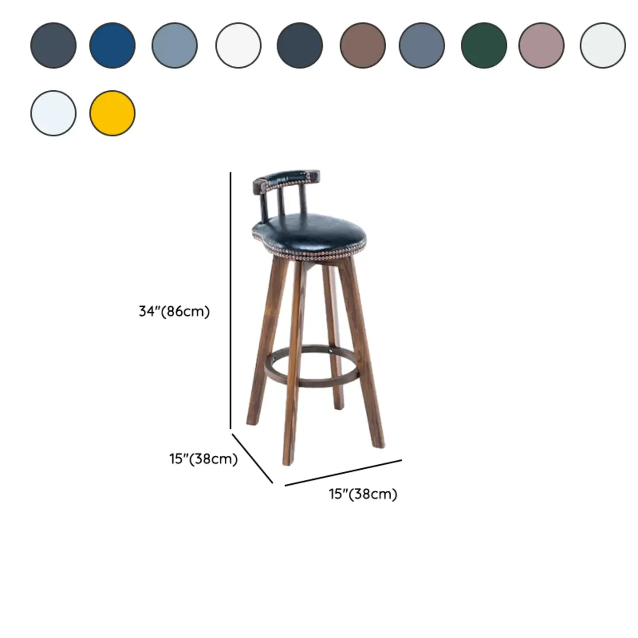 Bar Height Swivel Leather Modern Bar Stools