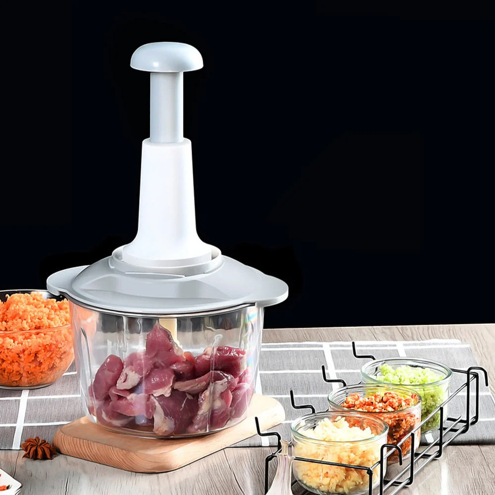HULIANFU Manual Vegetable Mincers Press Type Household Garlic Meat Cutter Grinders Whisk Stirre Kitchen Food Chopper Mini food Processor - Deanwangkt