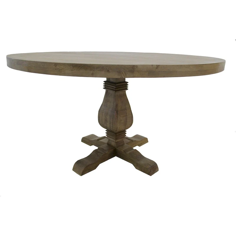 54 wide Round Dining Table in Natural wood finish - 54 x 54 x 30