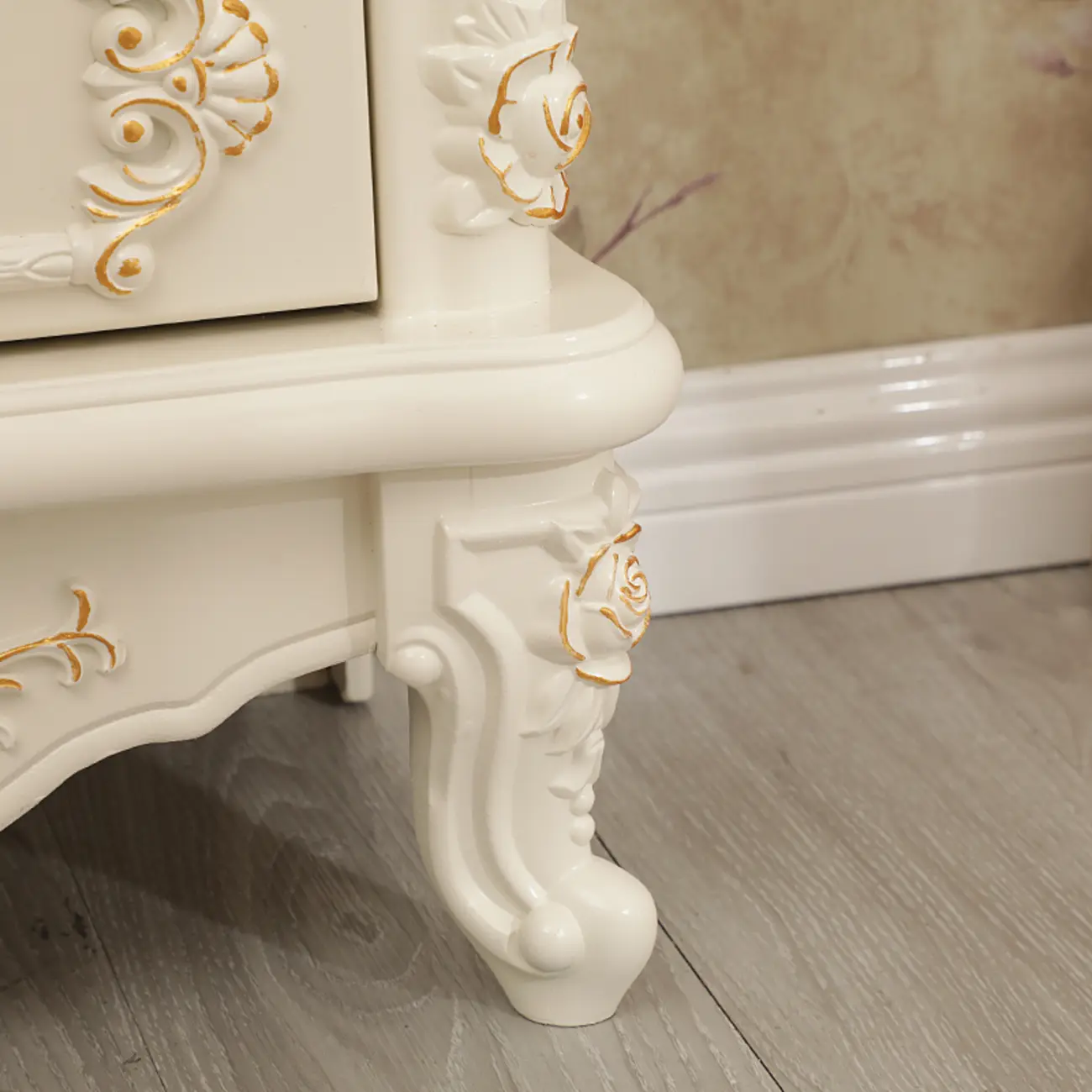 Scandinavian Wooden 2-Drawer Standard Curio Cabinet