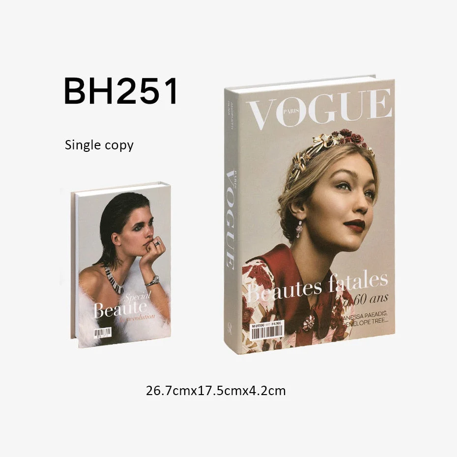 HULIANFU Ins Fashion Fake Books for Decoration Home Decor Coffee Table Book Simulation Prop Book Model Hotel Room Unopenable Box Book - Deanwangkt