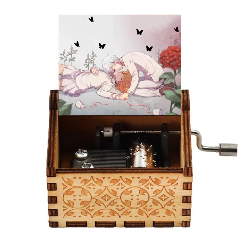HULIANFU New Attack On Titan Queen Music Box Antique Carved Wooden Hand Cranks Power Game Crossing Rainbow Christmas Birthday Gifts - Deanwangkt